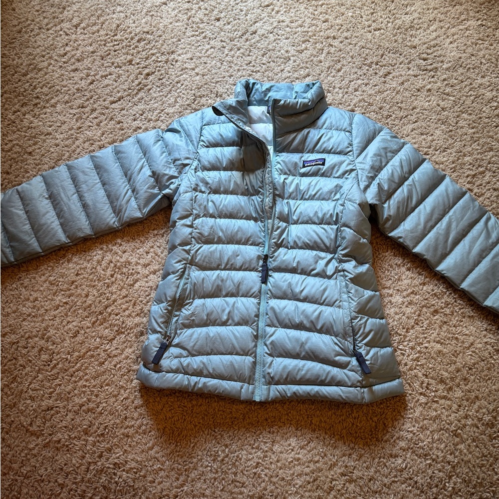 Patagonia Light Blue Puffer Jacket Girls Size 12